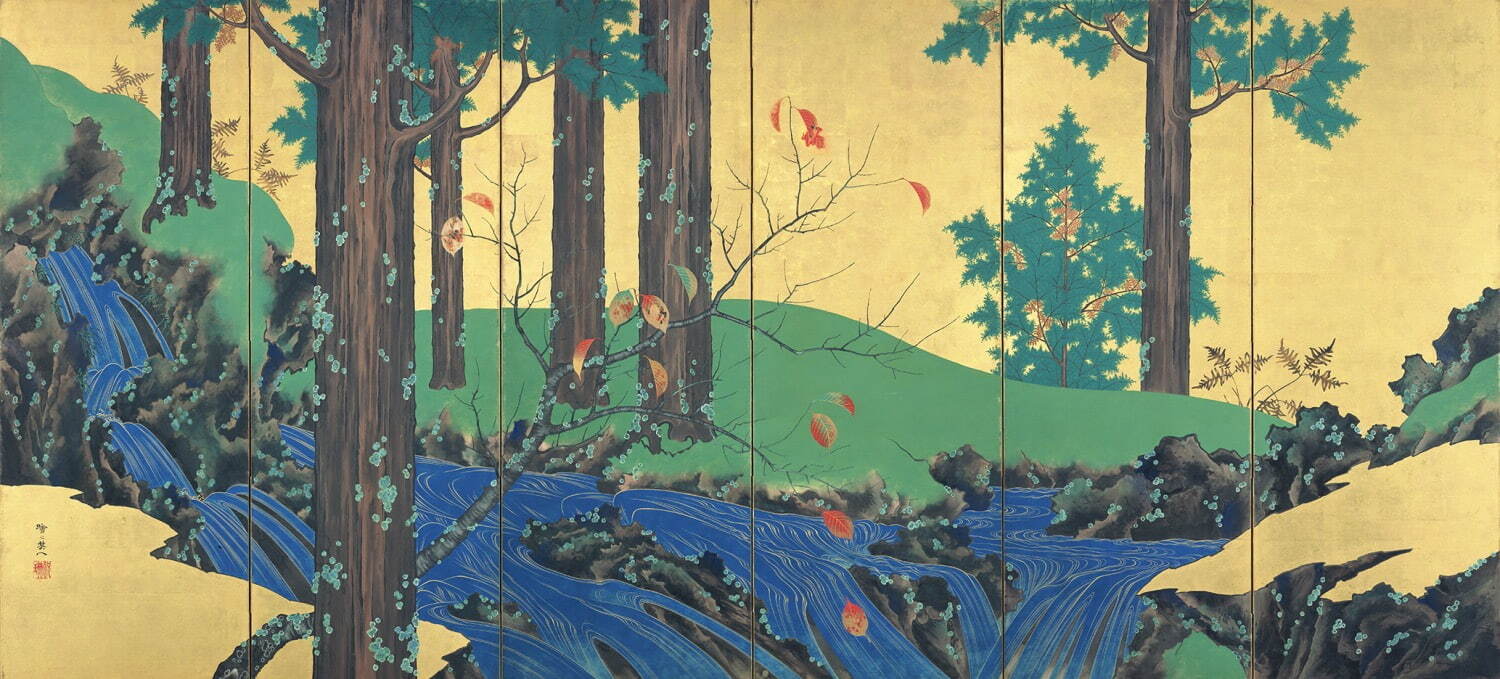 特別展「鈴木其一・夏秋渓流図屏風」根津美術館で、異色の代表作