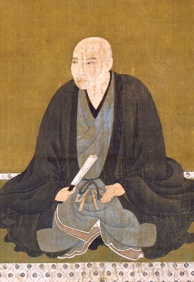 重要文化財《千利休像》(部分)　伝長谷川等伯筆／古渓宗陳賛　正木美術館蔵［後期展示 11月8日(火)〜12月4日(日)］