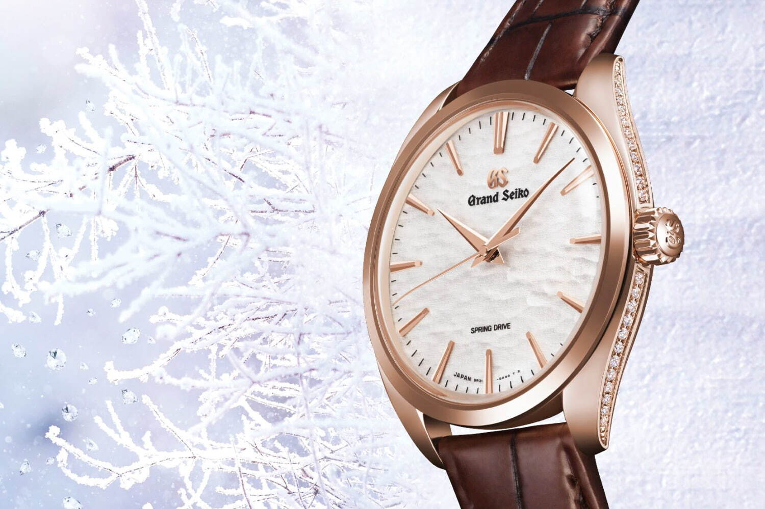 ムーブメント｜グランドセイコー、信州の冬景色“垂り雪”を表現した限定モデル - ケース側面に53個のダイヤをセット