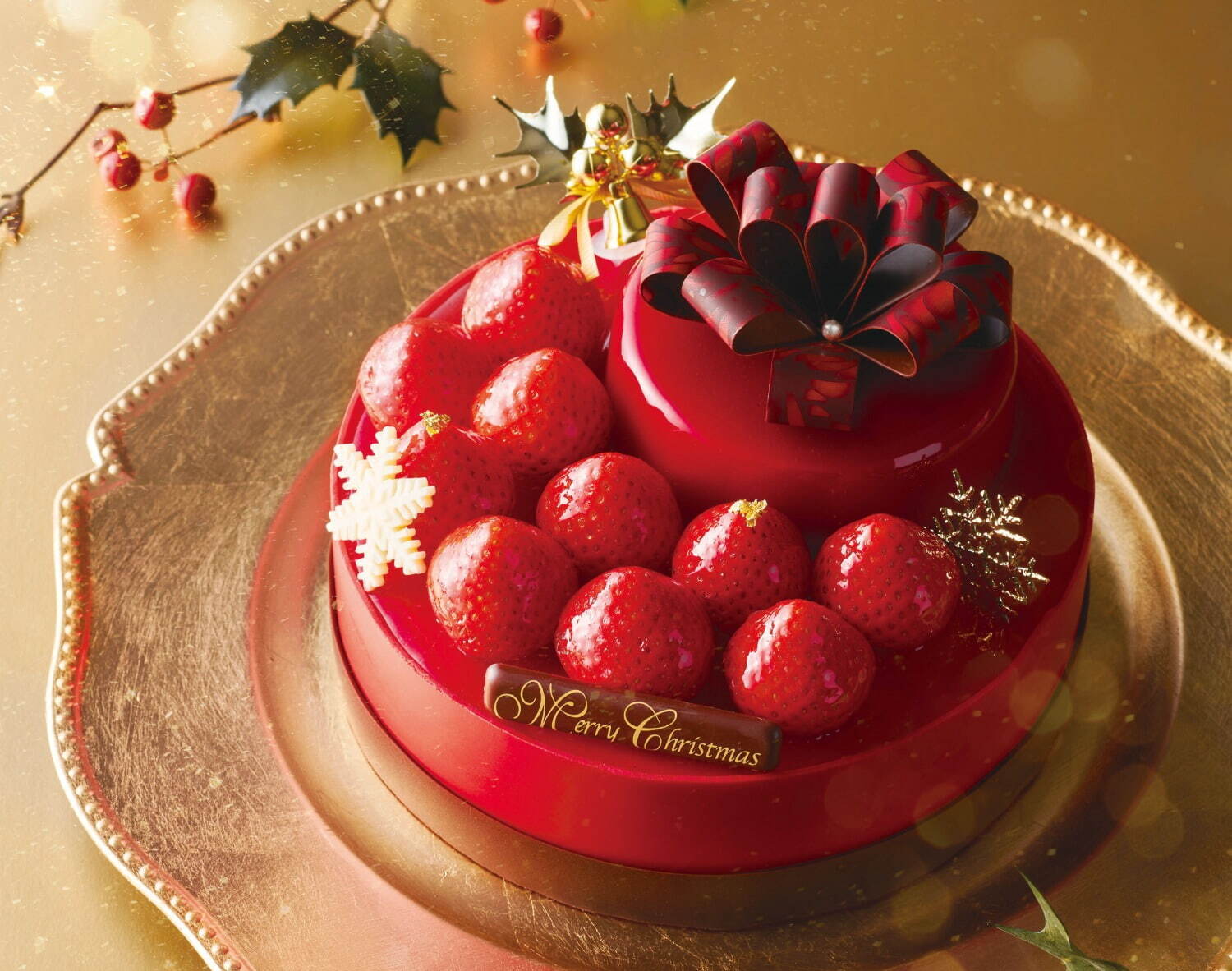 アンテノールのクリスマスケーキ2021、二段重ね贅沢ベリームース&"サンタのお菓子の家"など｜写真1