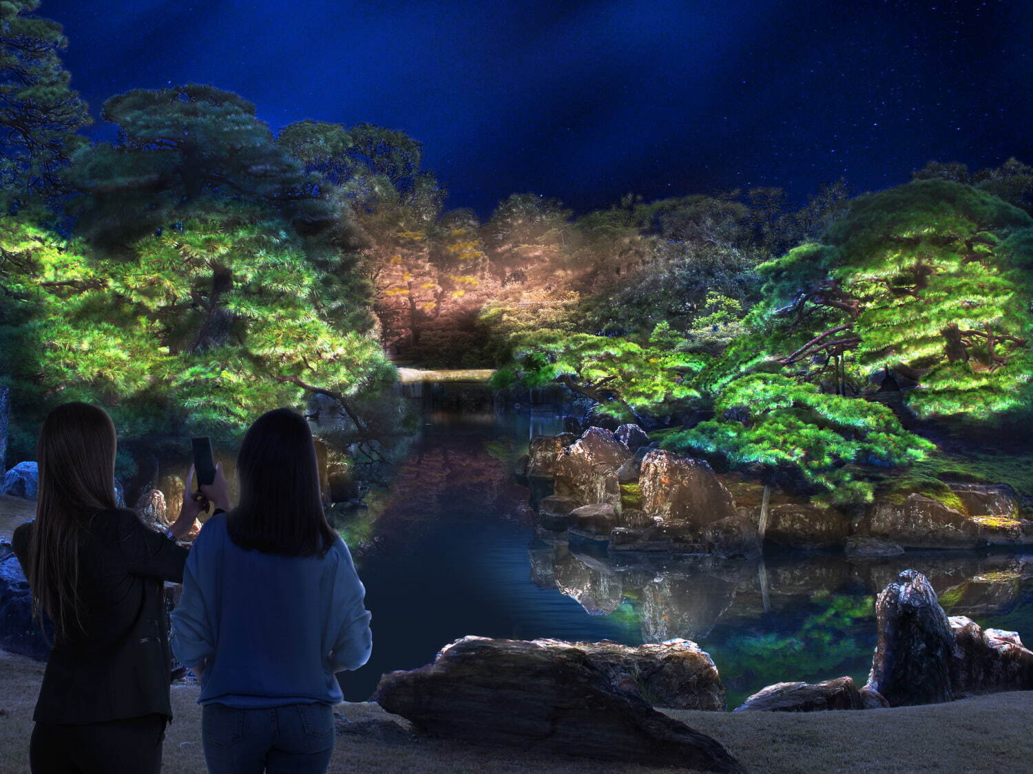 「ワントゥーテン 二条城夜会」京都で巨大プロジェクションマッピング、城内に描かれた生き物＆植物を投影｜写真3