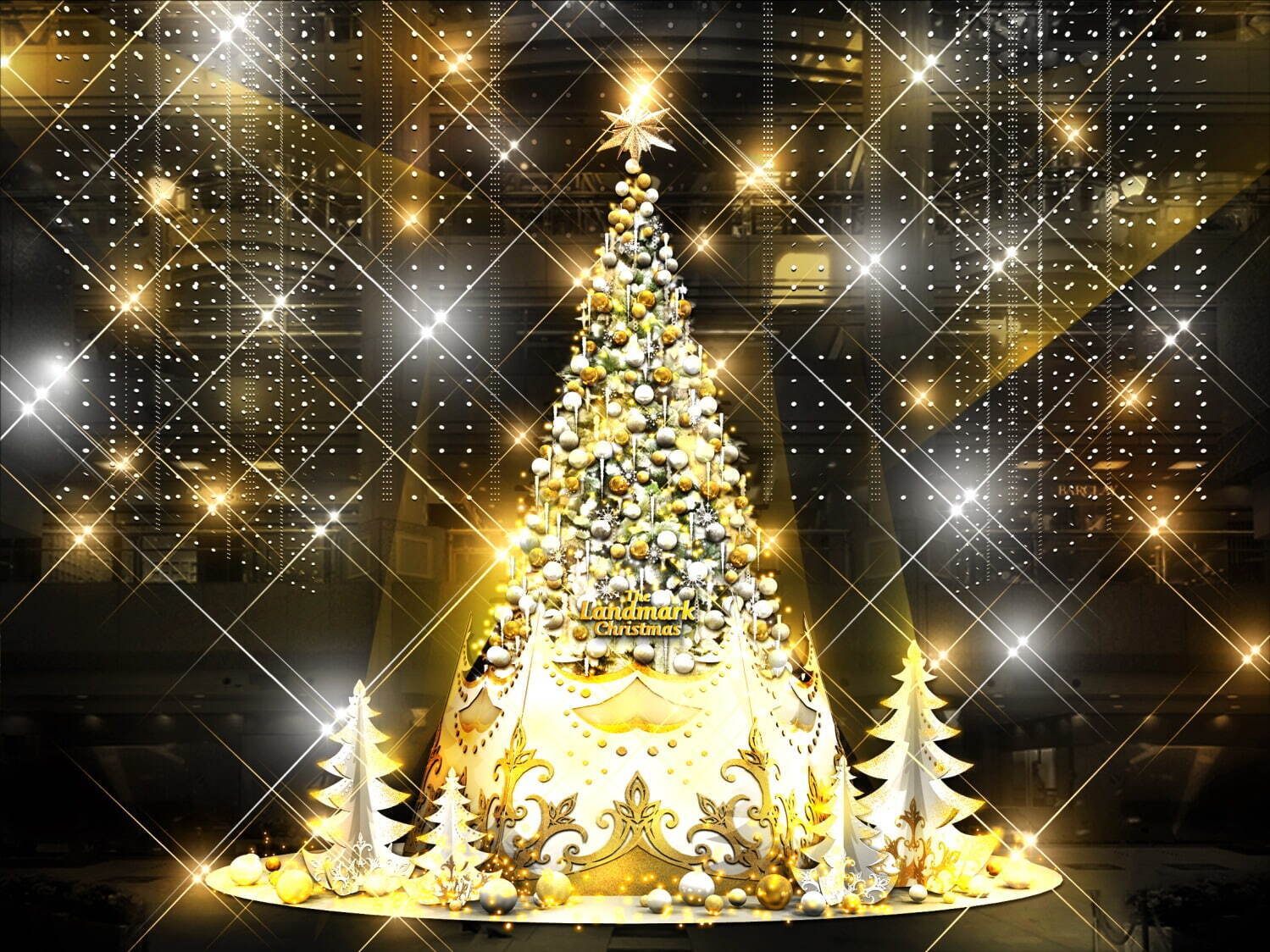 横浜ランドマークタワーのクリスマス、「ちびまる子ちゃん」コラボ＆高さ8mのツリーやイルミネーション｜写真1