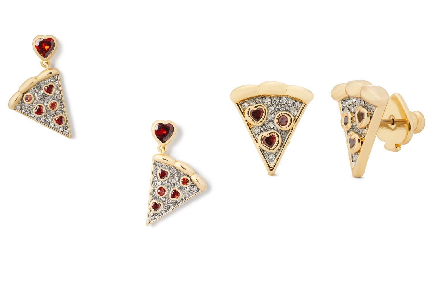 左から)pizza drop earrings  13,200円、pizza studs  11,000円
※2021年12月上旬発売予定。
