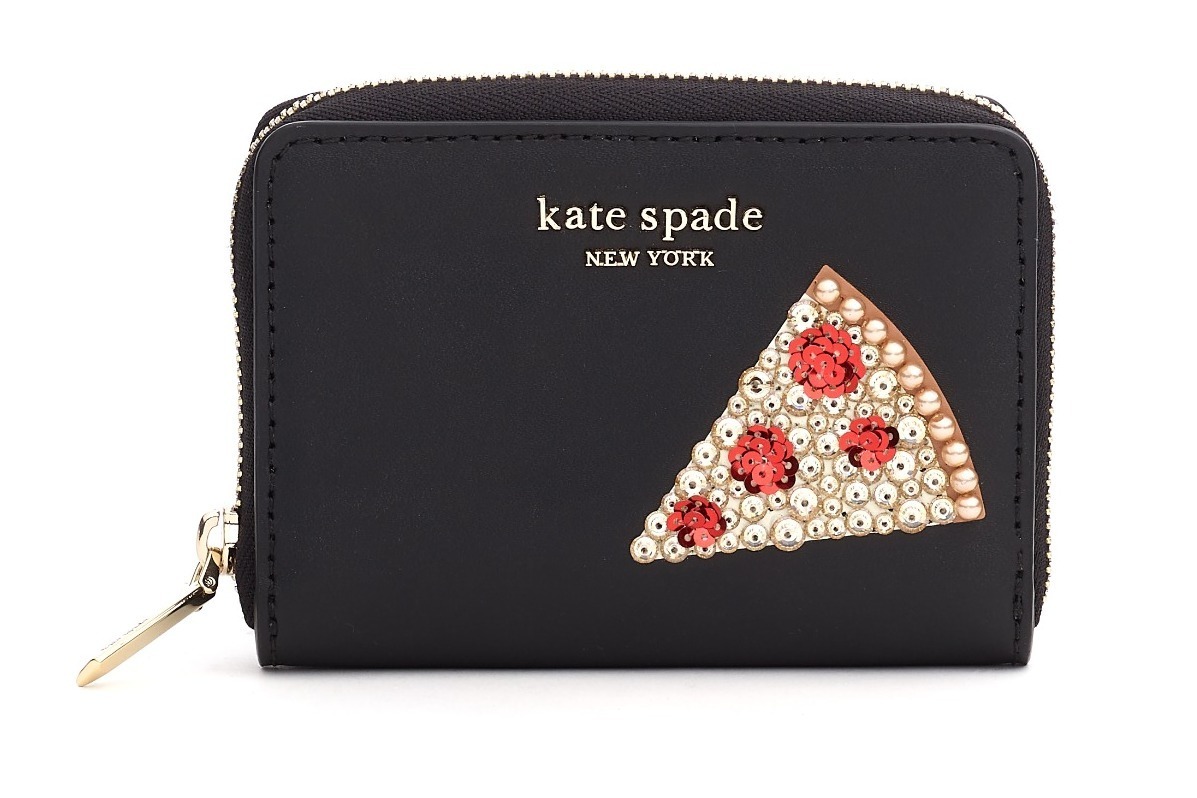 ケイト・スペード21年クリスマスの新作ウォレット、ピザ柄ミニ財布