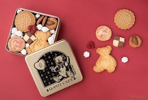 Q-pot CAFE.“テディベア”クッキー缶、大きなクマやハート型クッキー入り｜写真2