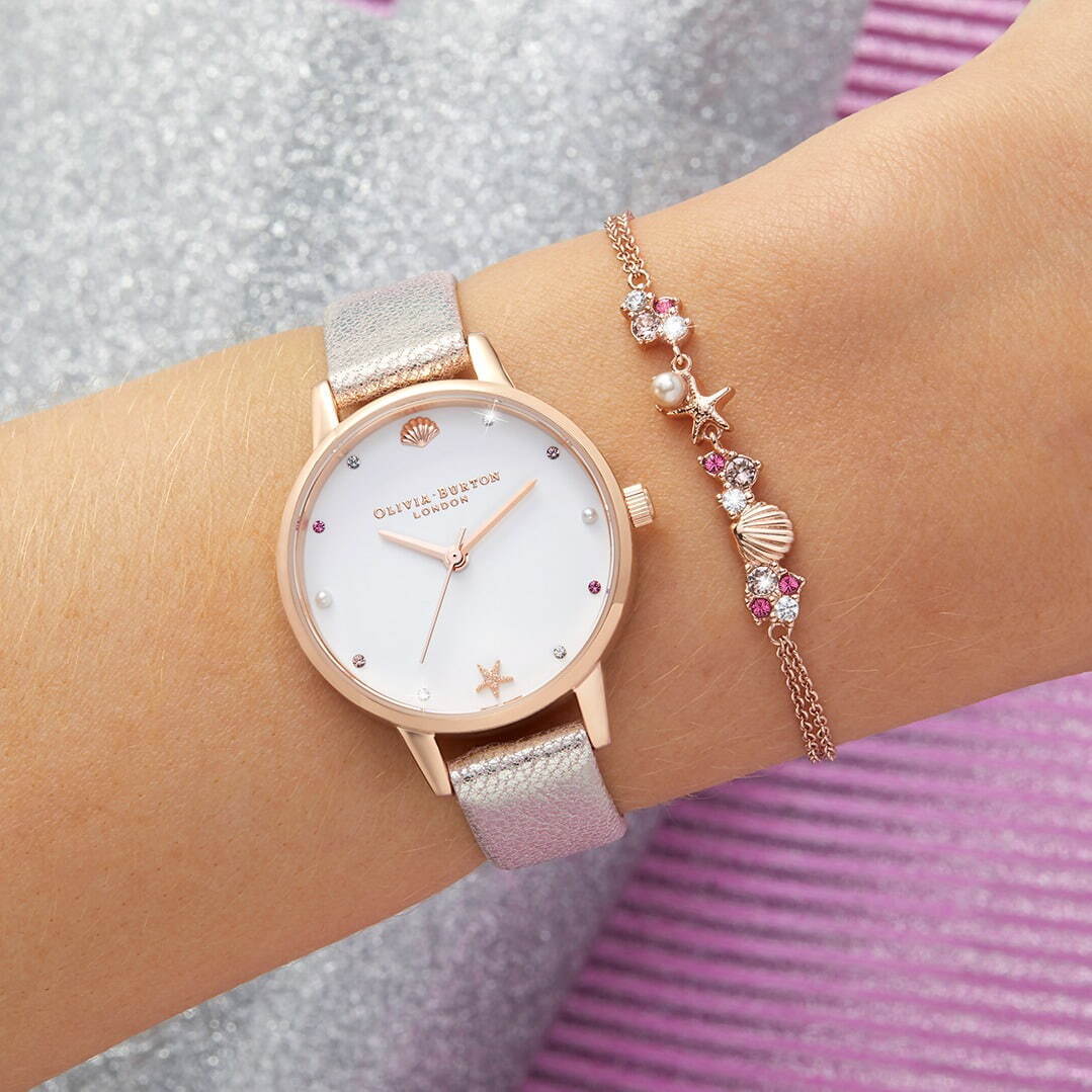 オリビア・バートンのクリスマスギフト、パステルカラーのクリスタルを配した腕時計＆ブレスレットのセット｜写真11