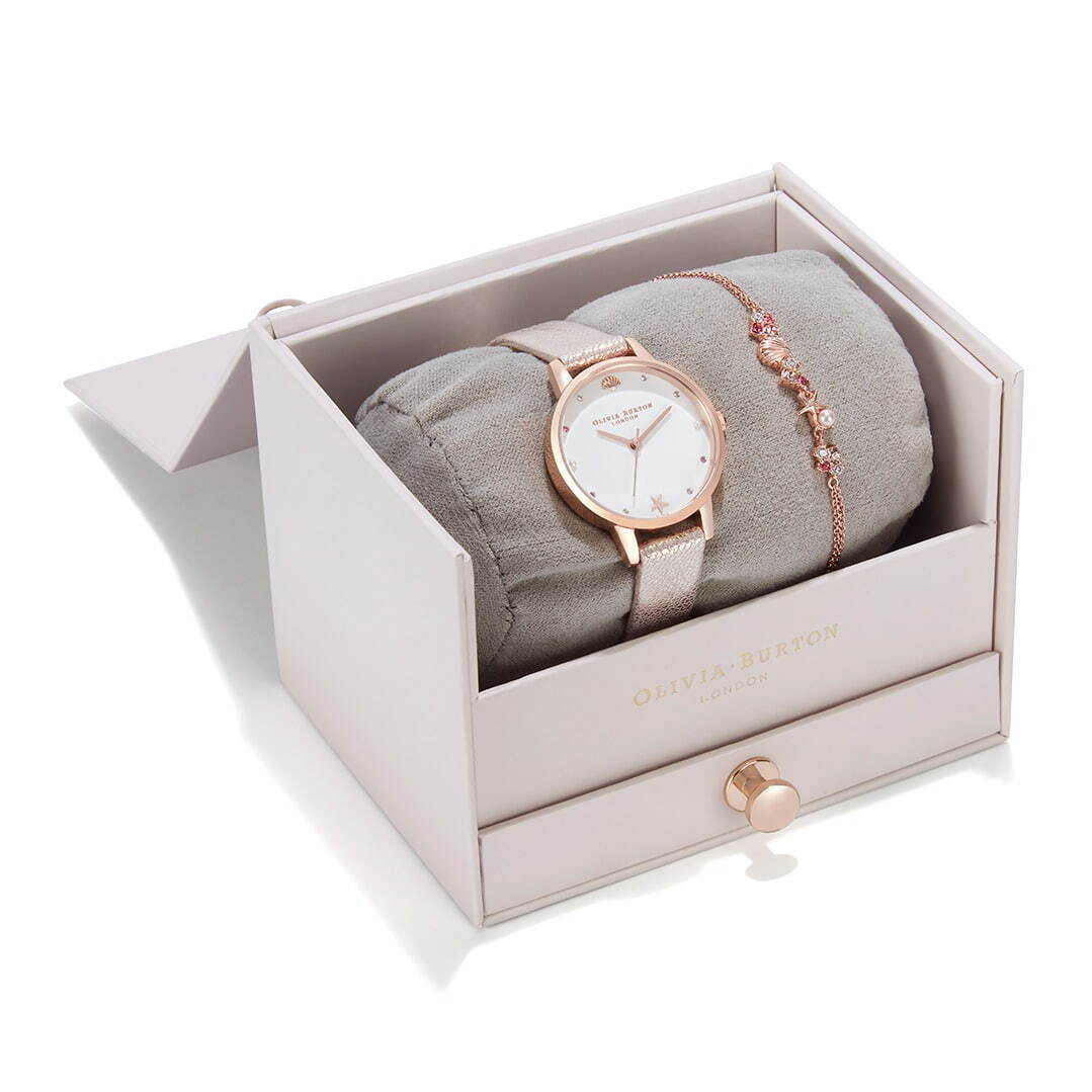 オリビア・バートンのクリスマスギフト、パステルカラーのクリスタルを配した腕時計＆ブレスレットのセット｜写真9