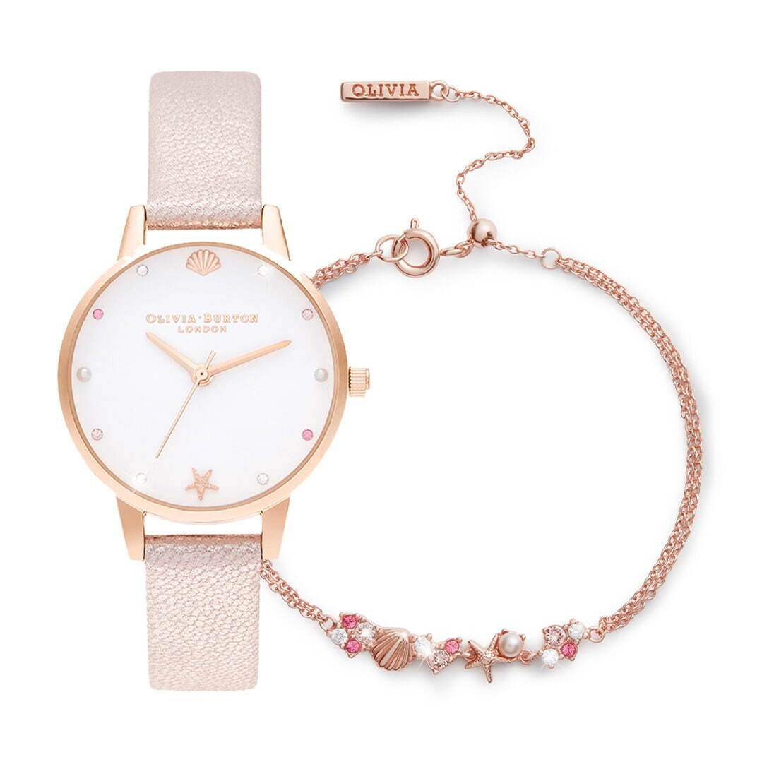 オリビア・バートンのクリスマスギフト、パステルカラーのクリスタルを配した腕時計＆ブレスレットのセット｜写真8