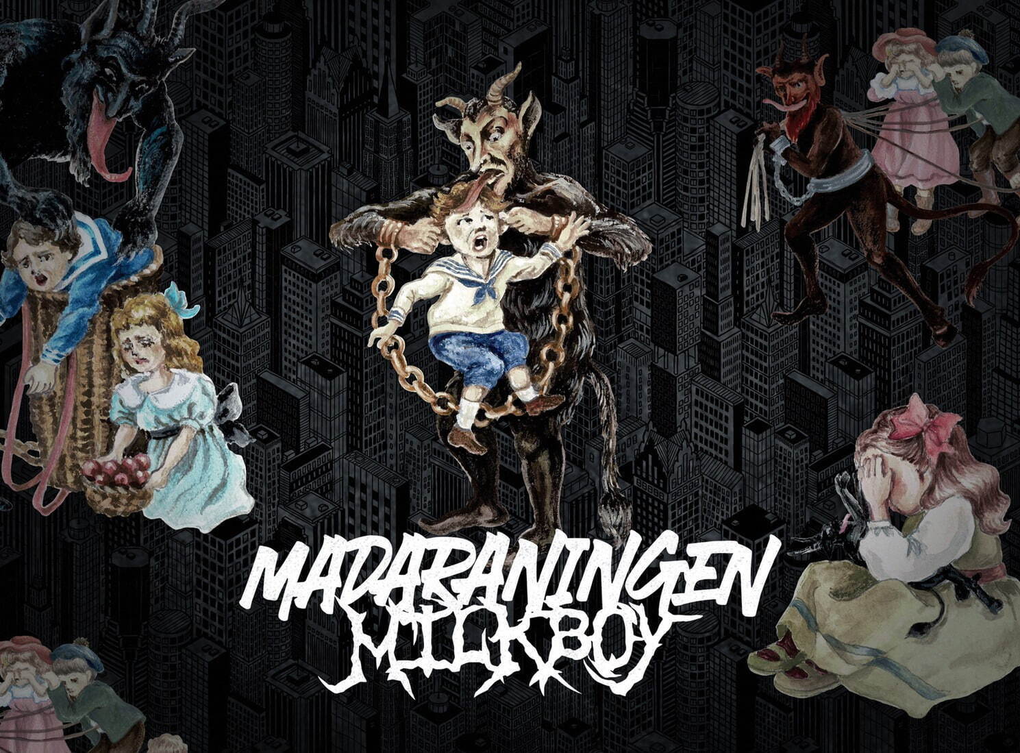 マダラニンゲン MILKBOY 悪魔柄シャツ MADARANINGEN DIR京