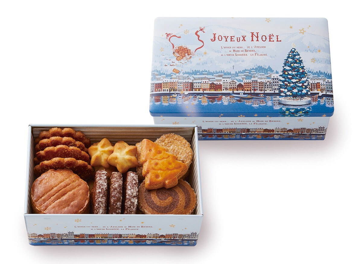 ノワ ドゥ ブール まるで絵本 クリスマスクッキー缶 ツリー型クッキーやナッツ香るサブレ ファッションプレス