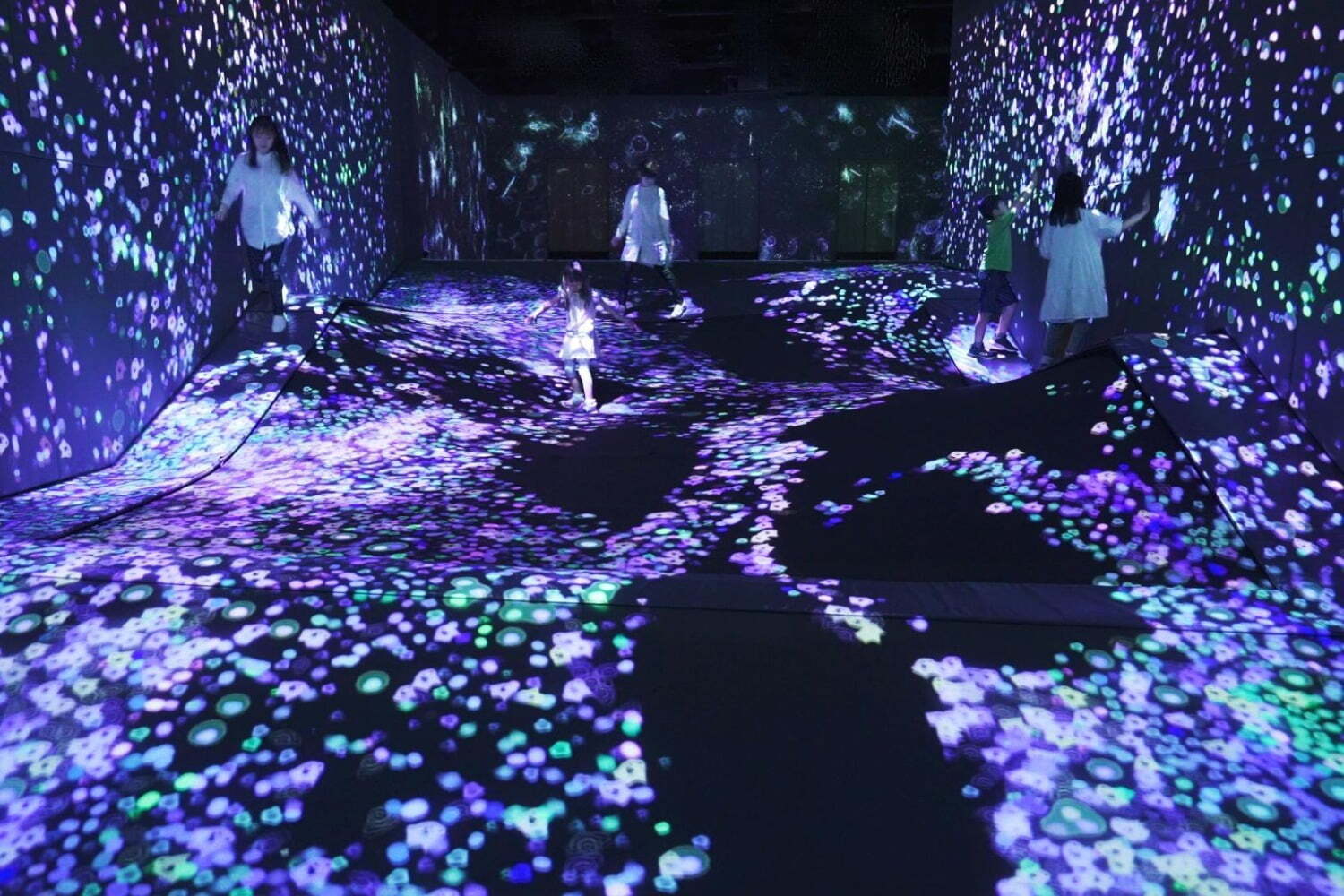 デジタル｜「チームラボフォレスト 福岡」館内デジタルアートが冬仕様に、冬色に輝く“つぶつぶ”アートなど