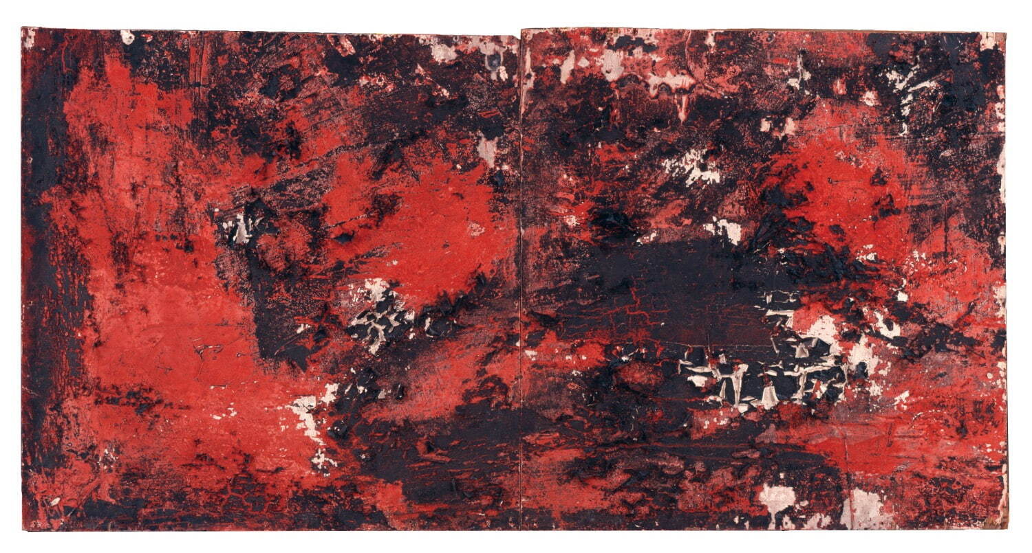 村上三郎《作品》1957年 ミクストメディア、板 芦屋市立美術博物館蔵