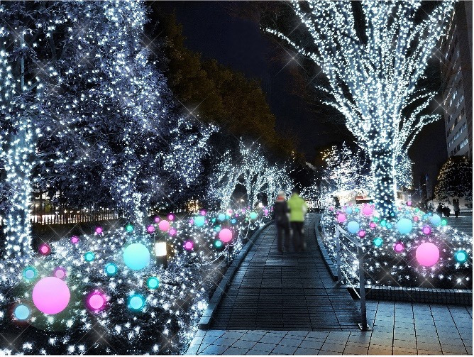 新宿サザンテラス×リトルツインスターズ“キキ＆ララカラー”のクリスマスツリー、イルミネーションも｜写真2