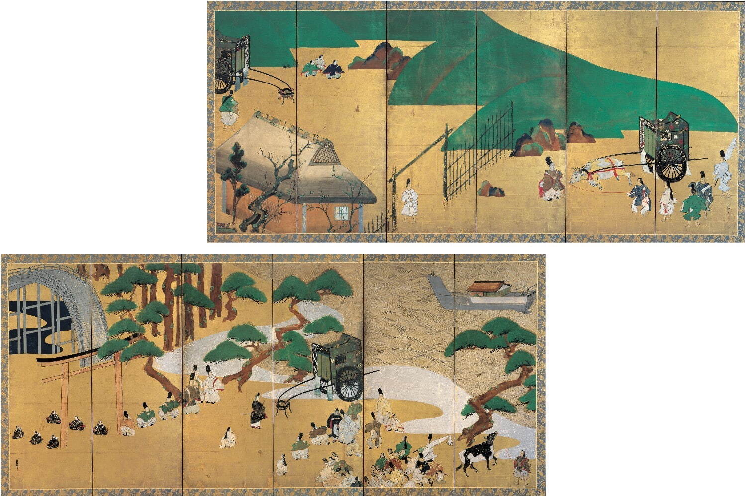 国宝　俵屋宗達《源氏物語関屋澪標図屏風》江戸時代・1631年(寛永8)　静嘉堂文庫美術館蔵
［前期(10月1日(土)〜11月6日(日))展示］