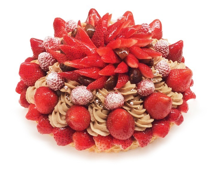 カフェコムサのクリスマス、ツリーを飾った苺ショートケーキ＆たっぷりフルーツのカラフルケーキ｜写真4