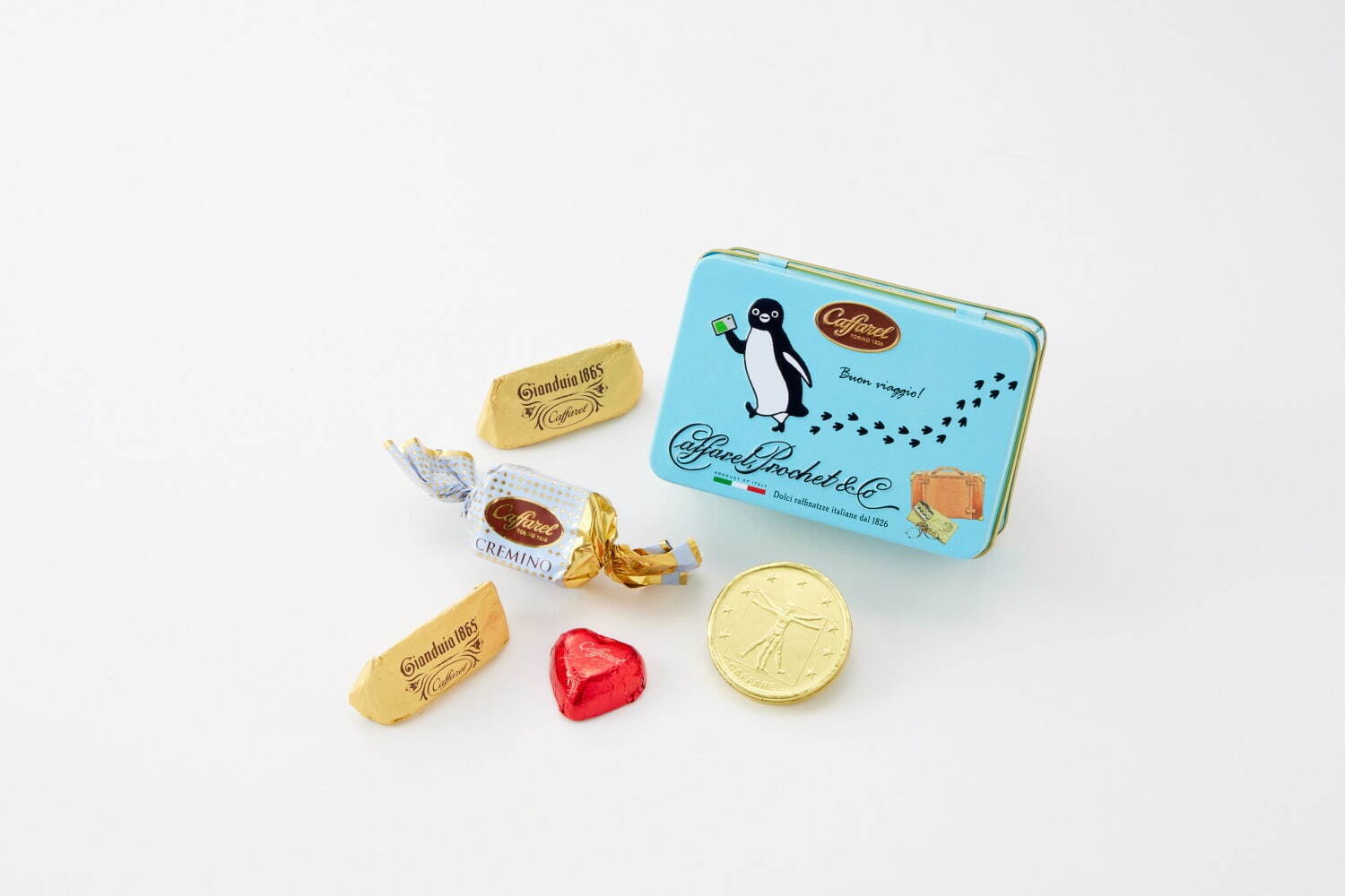 8位＜カファレル＞「カファレル Suicaのペンギン缶」5粒入り 1,080円
©Chiharu Sakazaki / JR 東日本 / DENTSU Suica by JR 東日本 Suica は JR 東日本の登録商標です。