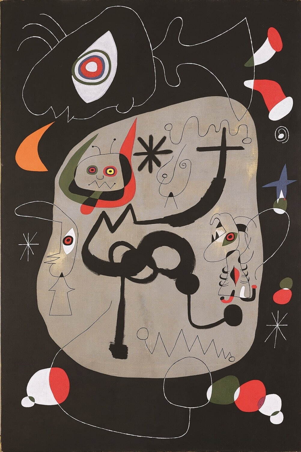 ジュアン・ミロ《ゴシック聖堂でオルガン演奏を聞いている踊り子》1945年 油彩、キャンバス 福岡市美術館