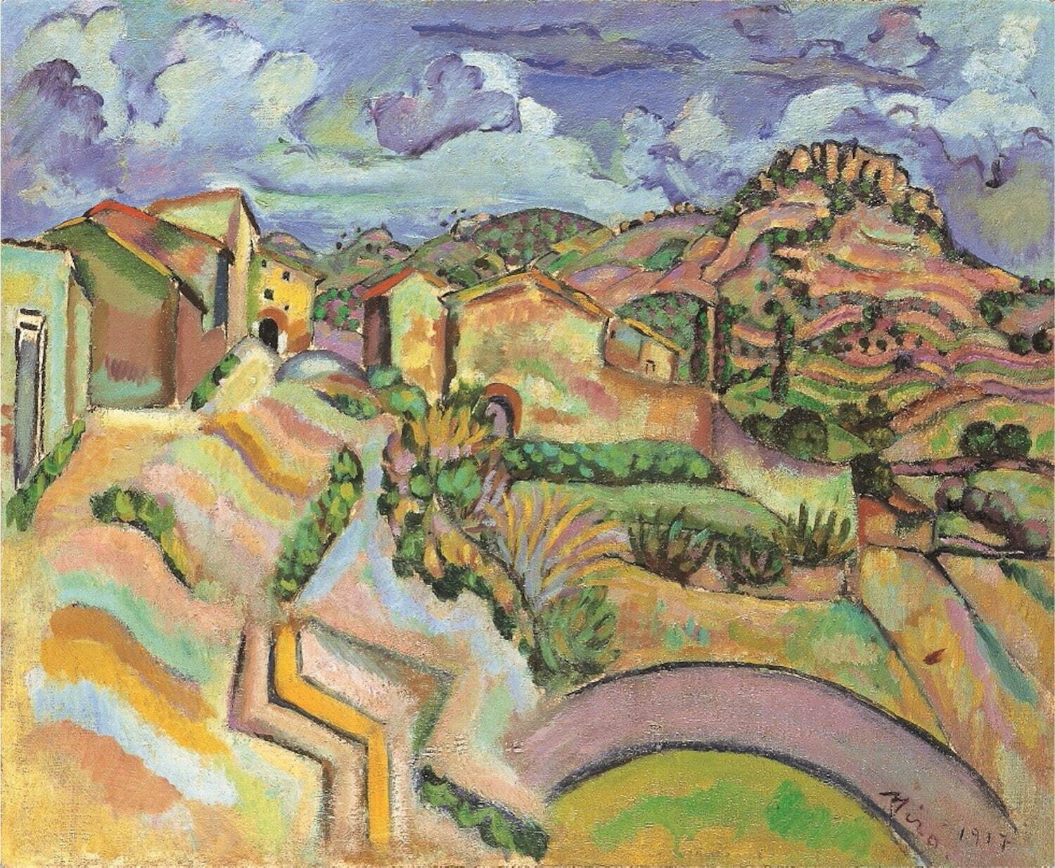 ジュアン・ミロ《シウラナ村》1917年 油彩、キャンバス 吉野石膏コレクション(山形美術館寄託) © Successió Miró / ADAGP, Paris & JASPAR, Tokyo, 2021 E4304