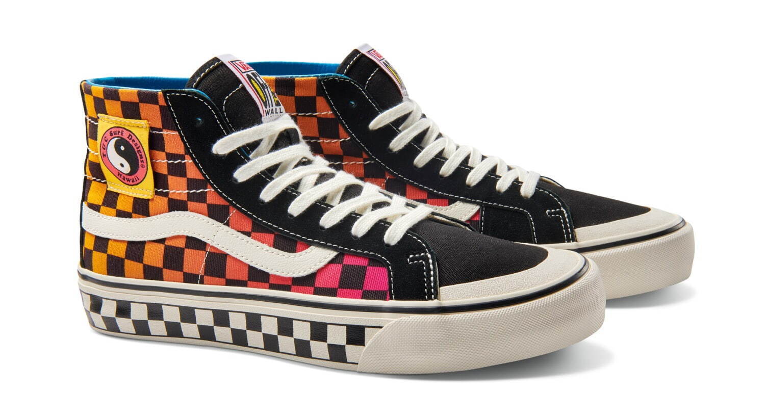 VANSのスニーカー「SK8-HI」グラデーションのチェッカー柄