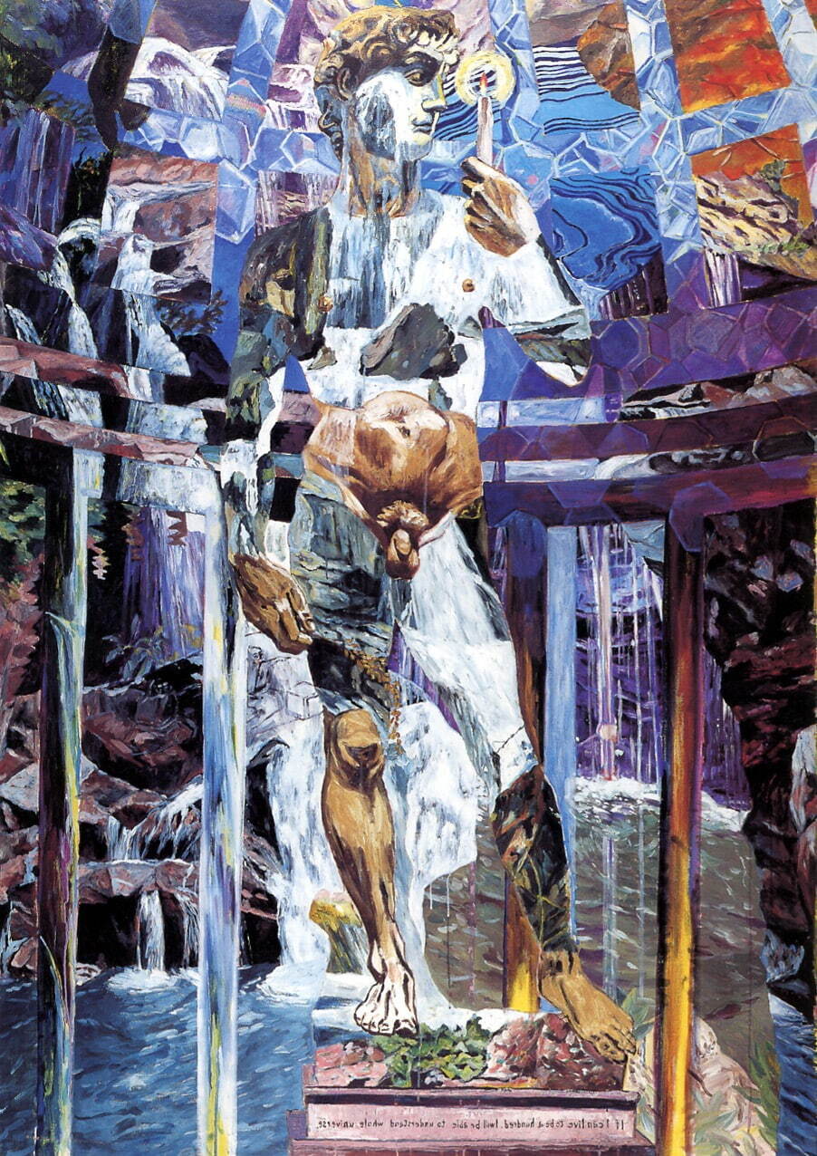 横尾忠則《ミケランジェロと北斎の因果関係》1990年 横尾忠則現代美術館