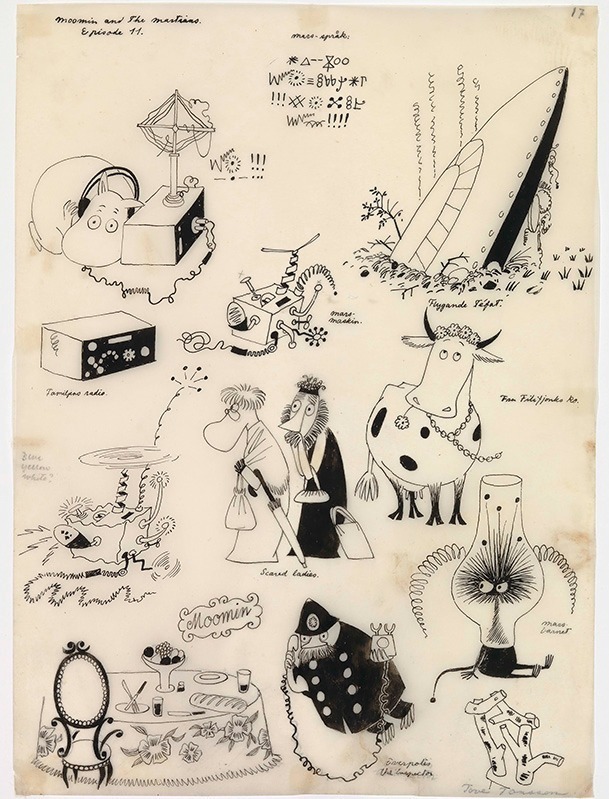 トーベ・ヤンソン 「まいごの火星人」 スケッチ (1957年)