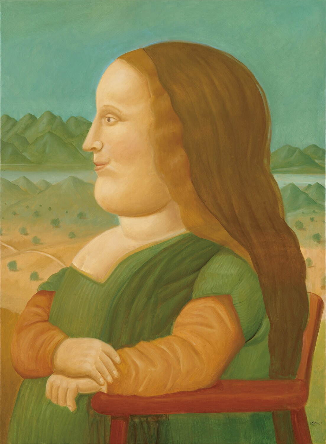 フェルナンド・ボテロ《モナ・リザの横顔》 2020年 油彩／カンヴァス