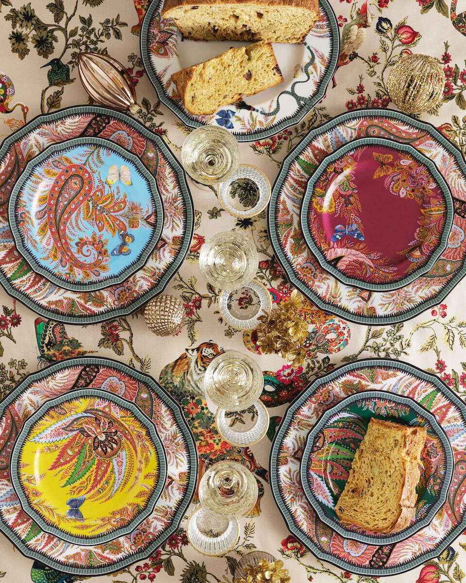エトロ×ジノリ1735のテーブルウェア、“蝶＆草花”をペイズリー柄で表現したプレートやティーカップ｜写真27