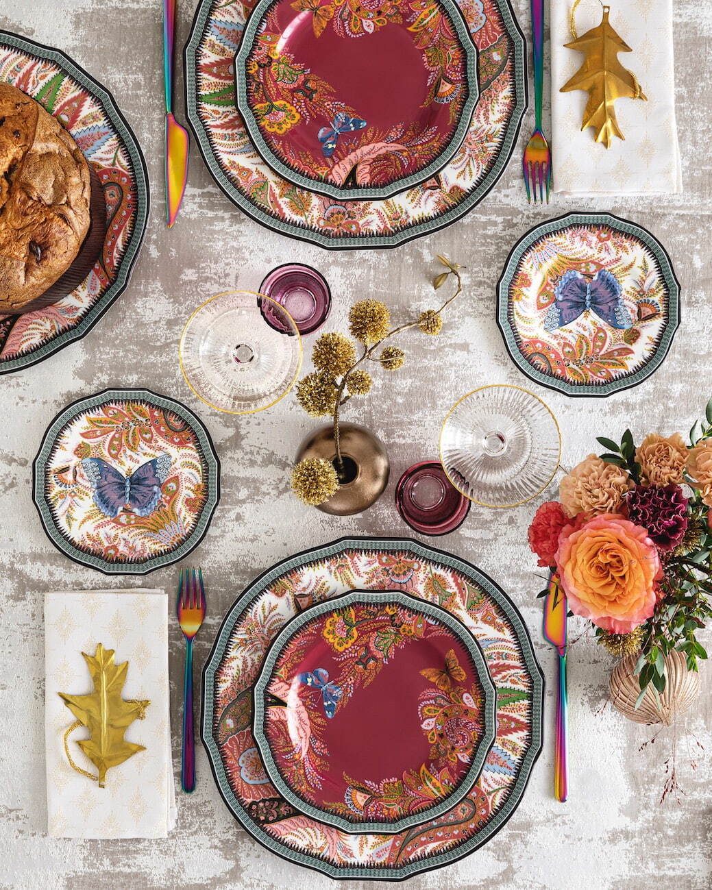 エトロ×ジノリ1735のテーブルウェア、“蝶＆草花”をペイズリー柄で表現したプレートやティーカップ｜写真25