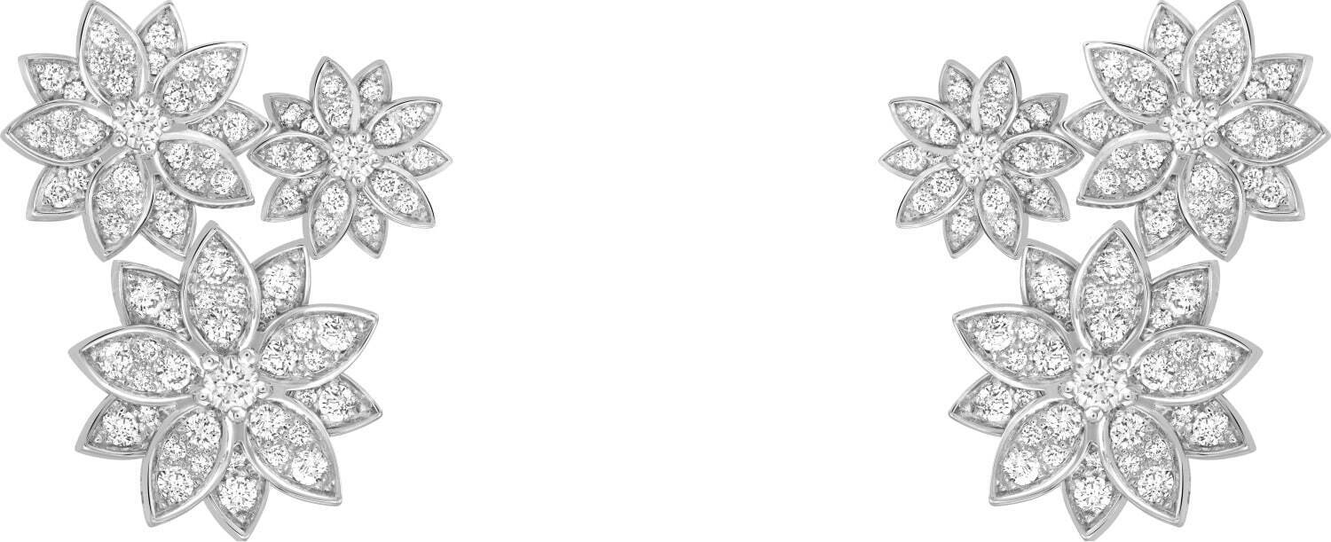 ヴァン クリーフ＆アーペル“蓮の花”モチーフの新作ジュエリー、煌めくホワイトダイヤモンドを装飾｜写真3