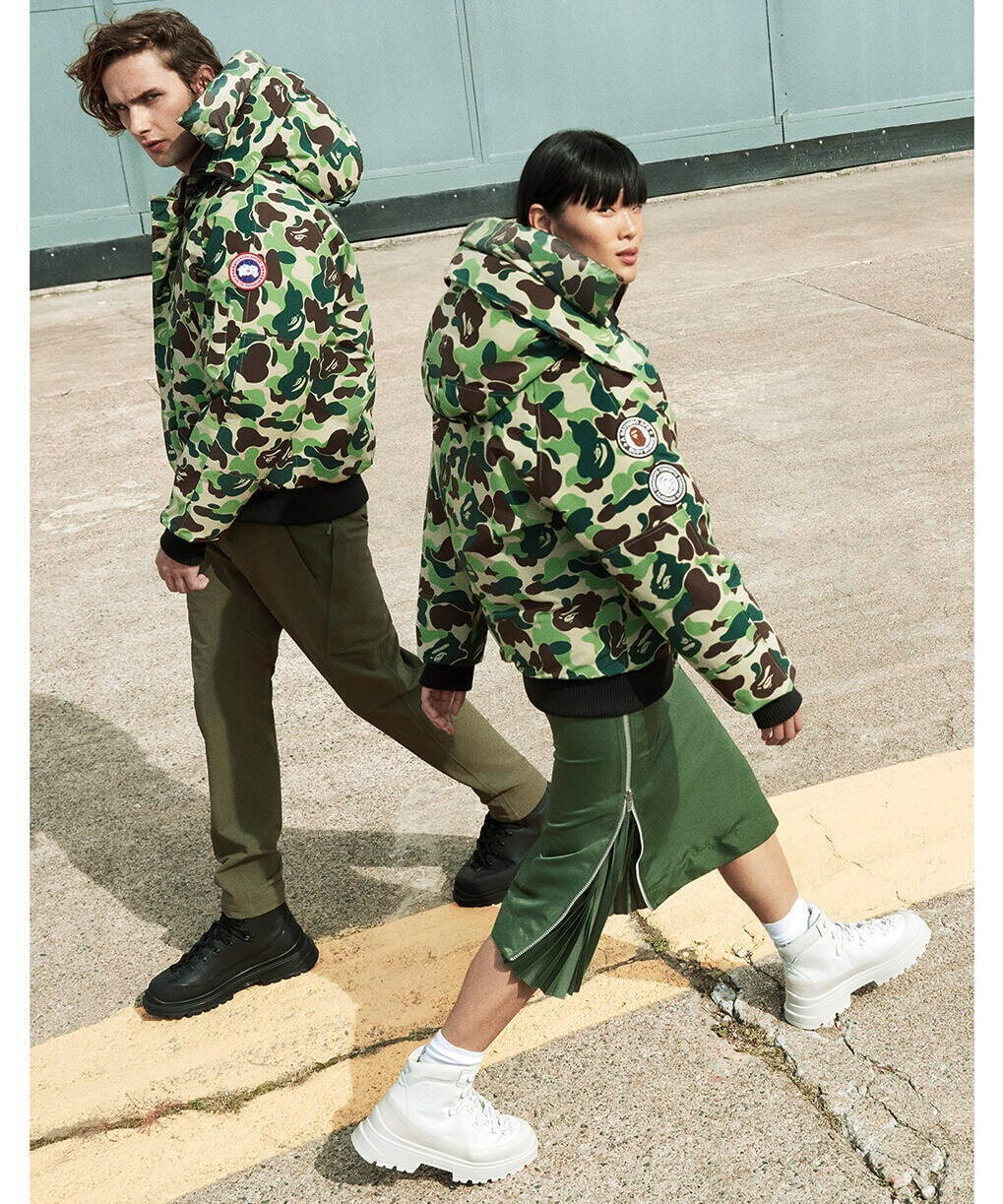 BAPE ダウンジャケット 迷彩 BATHING APE ベイプ エイプ カモ-