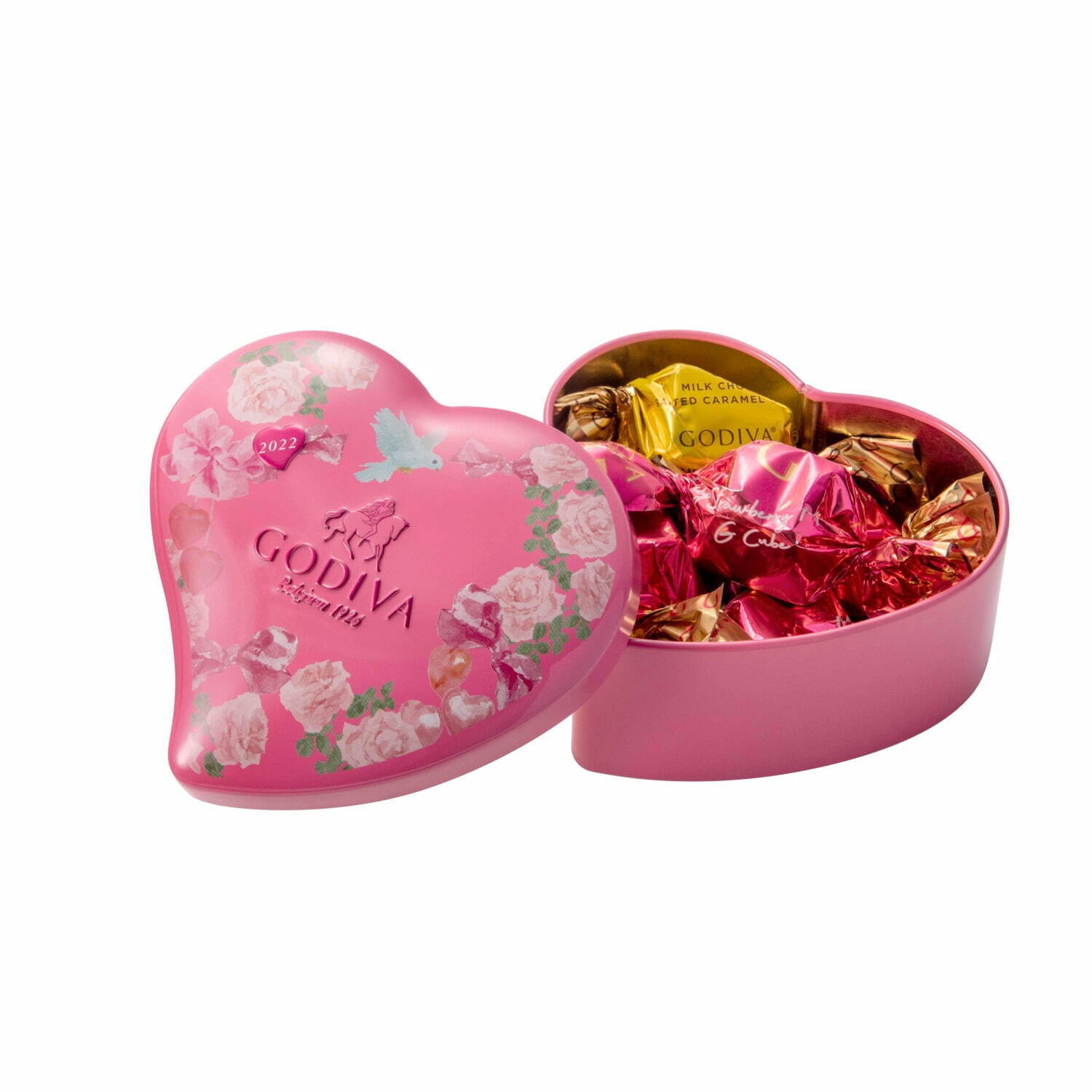 ゴディバのバレンタイン2022"心ときめく"ピンク＆苺の限定チョコレート、青い鳥や煌めくハート缶｜写真16