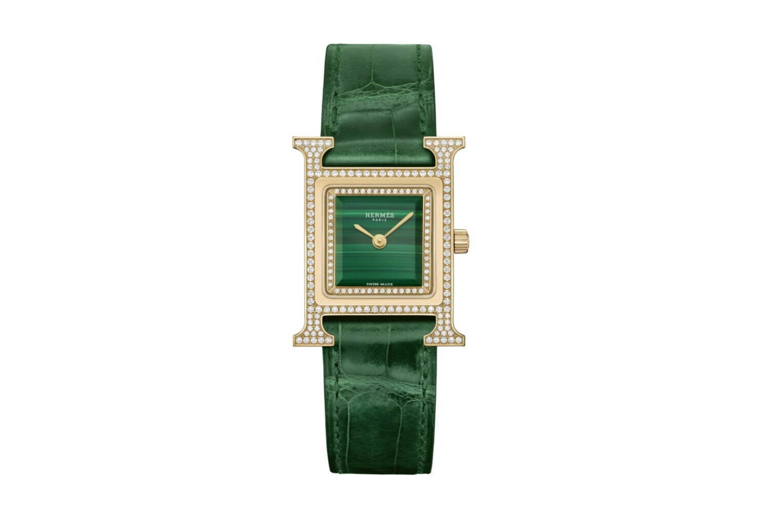 エルメスの腕時計《Hウォッチ》文字盤に“カラーストーン”使用の新作、ケースはダイヤモンドで装飾｜写真4