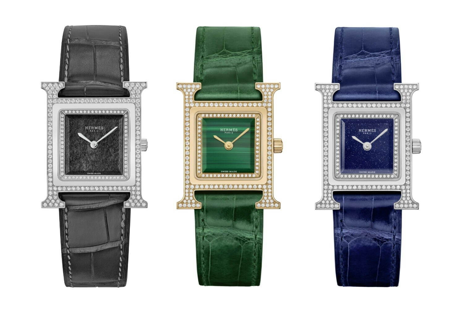 エルメスの腕時計《Hウォッチ》文字盤に“カラーストーン”使用の新作、ケースはダイヤモンドで装飾｜写真2