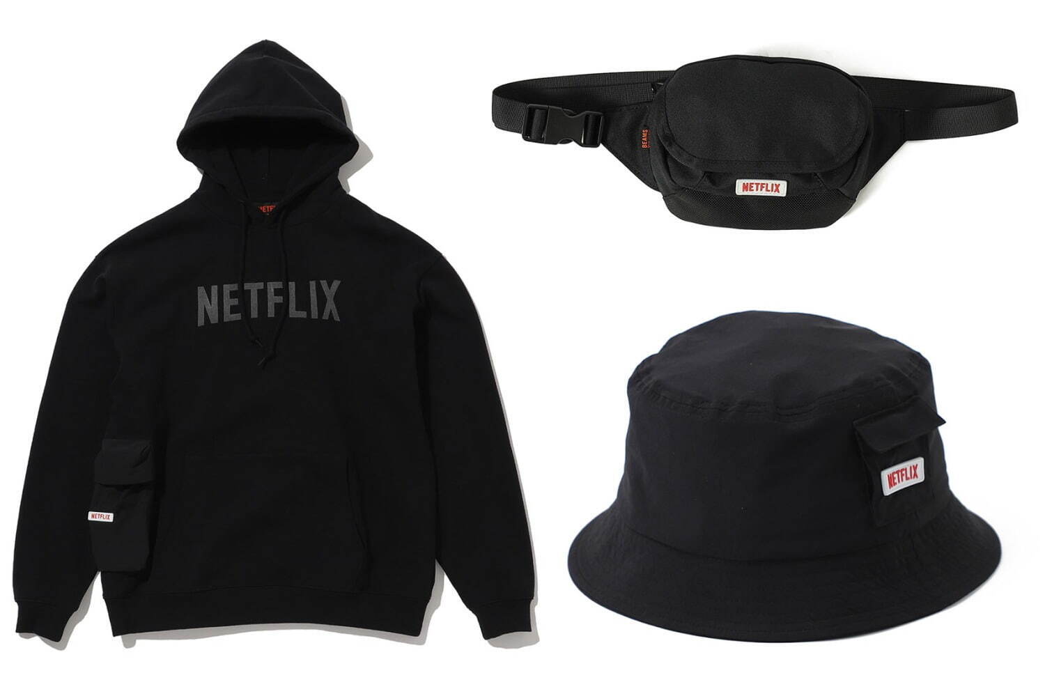 ネットフリックス×ビームスのコラボ第2弾、ロゴ入りパーカーやTシャツなど限定アイテム発売
