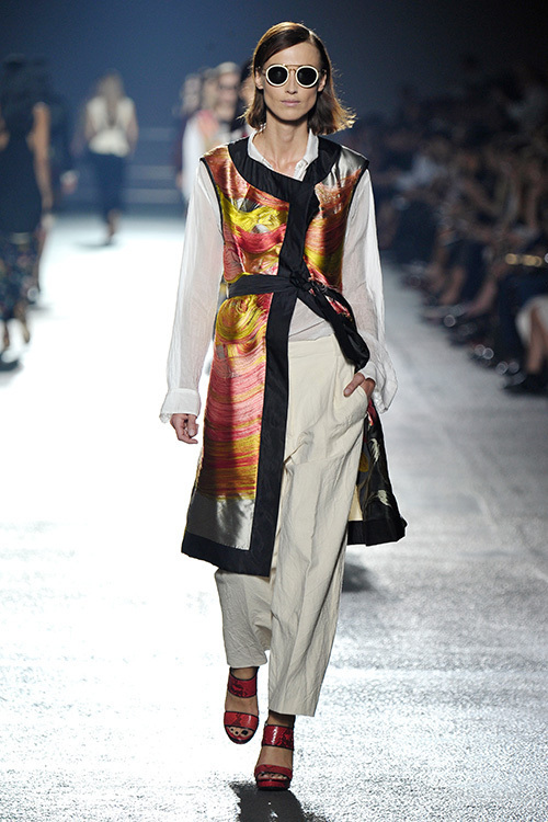 DRIES VAN NOTEN 2014SS 花柄 コート ベルト付 46 ジャケット・アウター