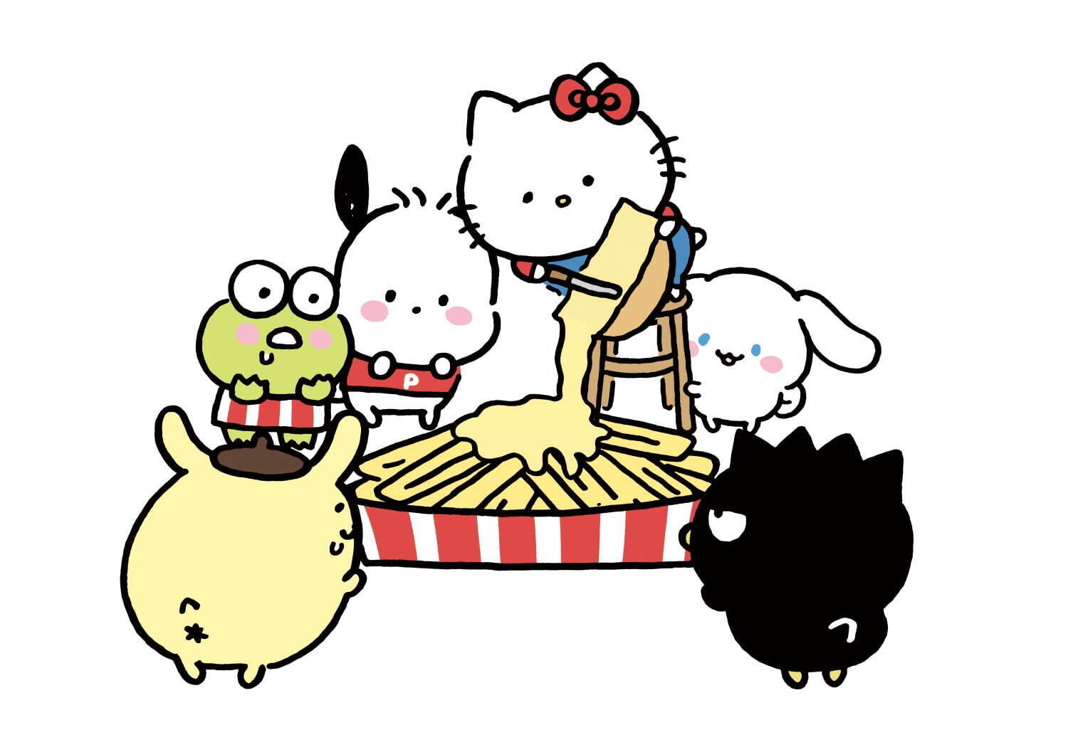 サンリオ 人気イラストレーター ナガノがコラボ 食べ顔 のキティ雑貨など約170種類 ファッションプレス