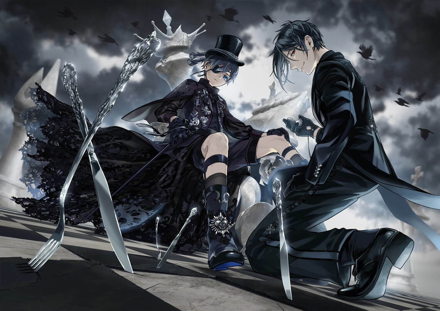 黒執事 枢やな直筆サイン入りプレミアム複製原画(A) メインビジュアル 黒執事 枢やな直筆サイン入りプレミアム複製原画(A) メインビジュアル