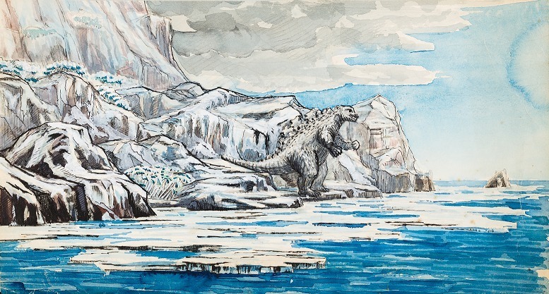 海岸のゴジラ イメージボード、「怪獣島の決戦 ゴジラの息子」(1967)より