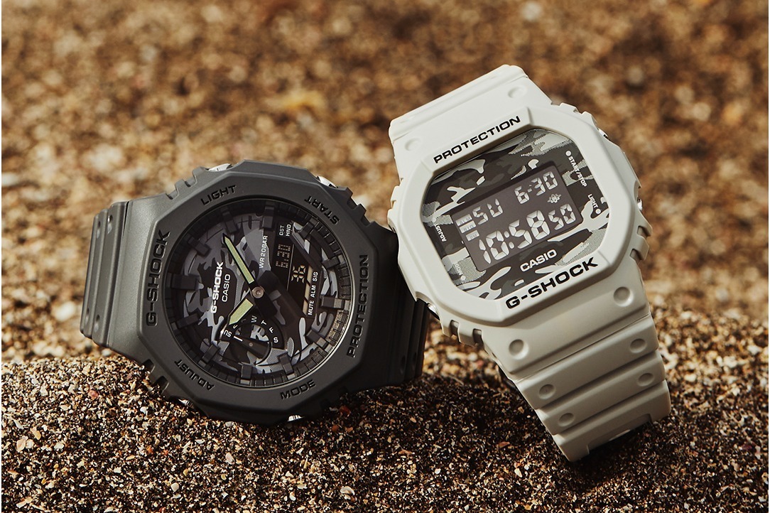 G-SHOCK新作腕時計、“カモフラージュ”ダイヤル搭載のスクエア型＆薄型 