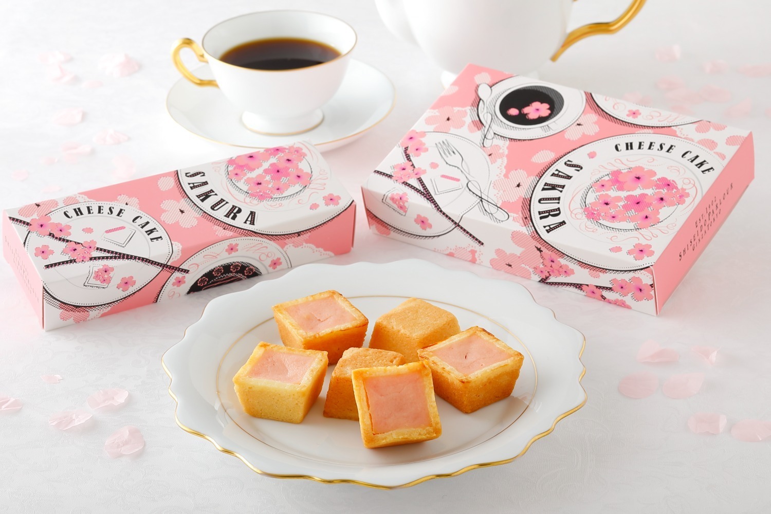 資生堂パーラーから春限定“さくら味”のチーズケーキ、濃厚クリームチーズ×桜香るビスキュイ