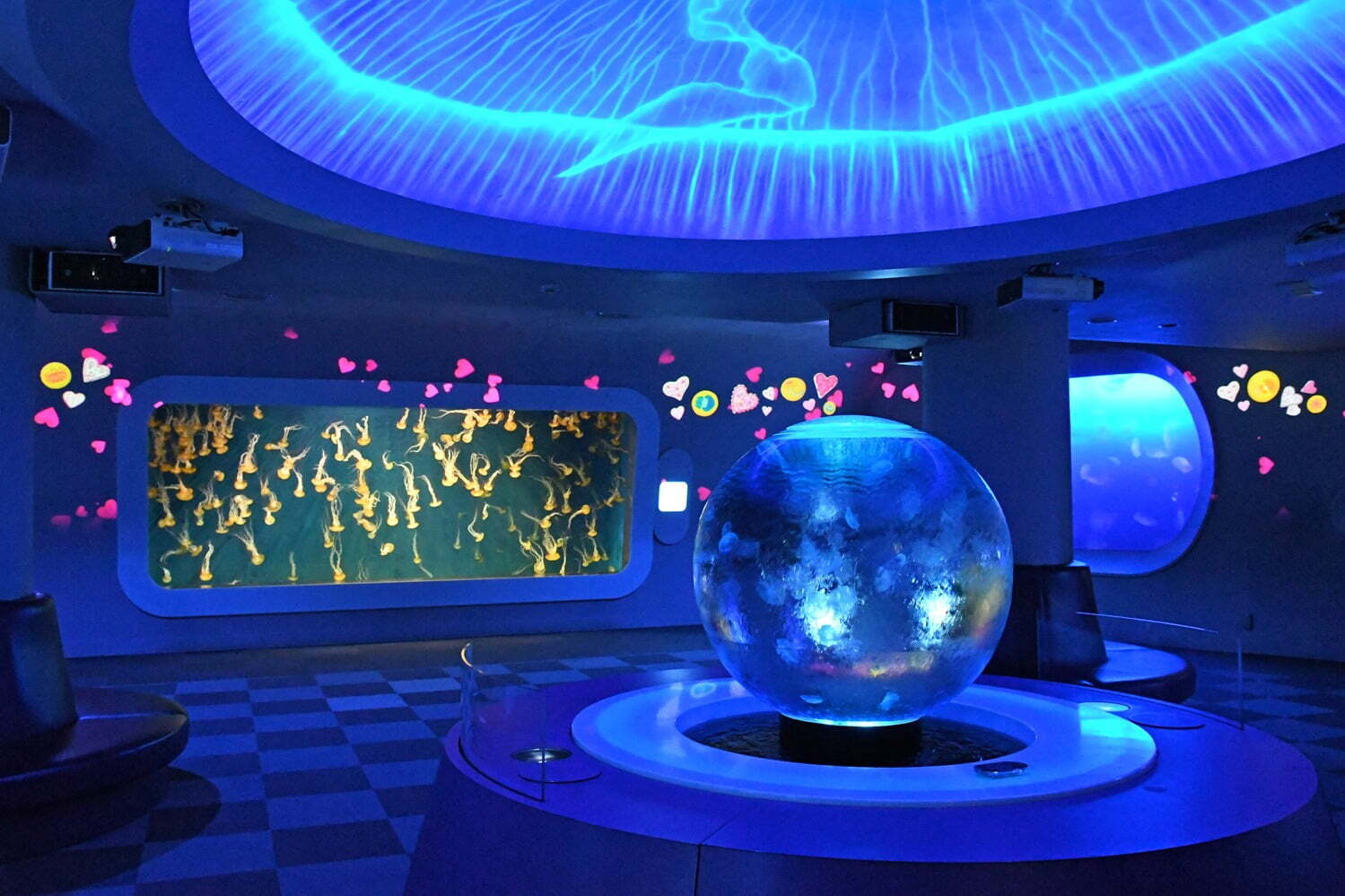 クラゲ｜新江ノ島水族館のバレンタイン限定イベント「恋する“えのすい”」クラゲ水槽で“ハート”の映像演出