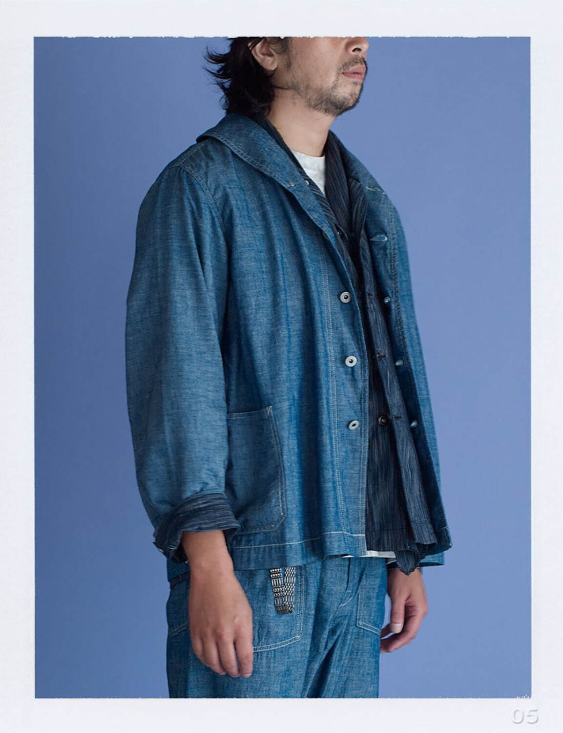 POST O'ALLS shawl collar DENIM JACKET