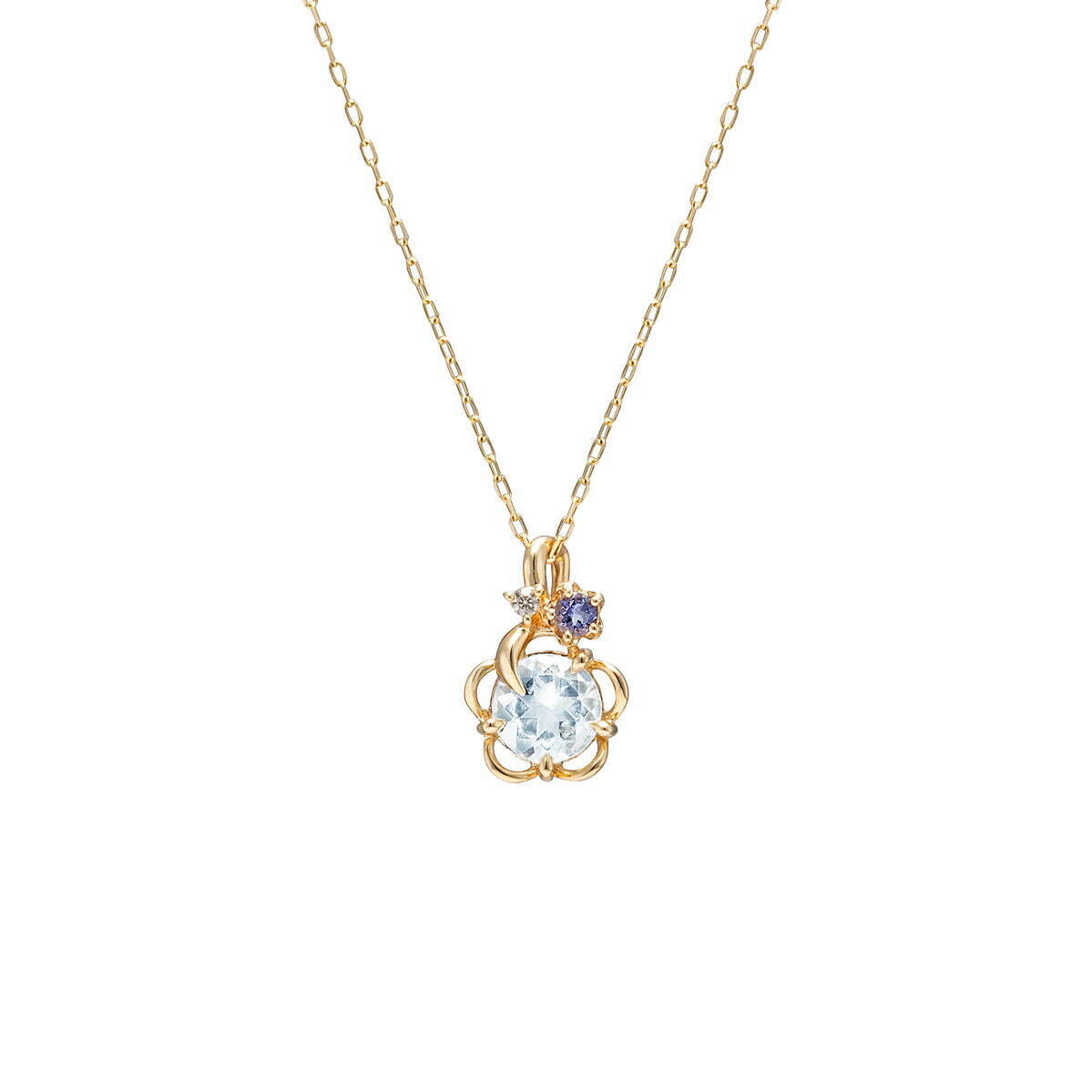 K10YG Necklace /Aquamarine/Diamond/Iolite 33,000円