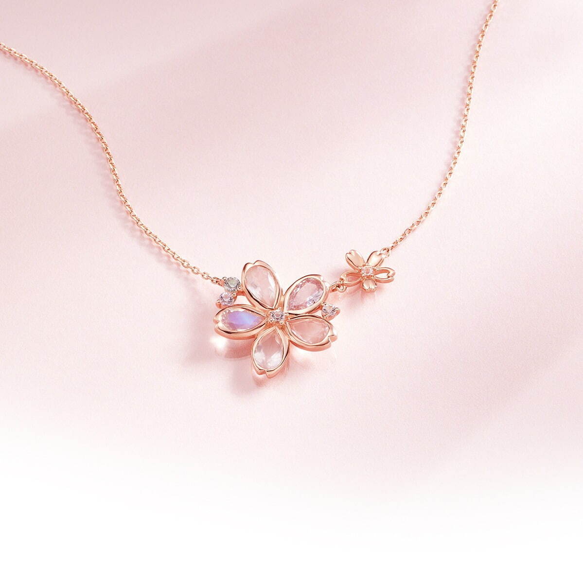 K10PG Necklace/Rose Quartz/Feldspar/Synthetic Sapphire/Topaz 41,800円