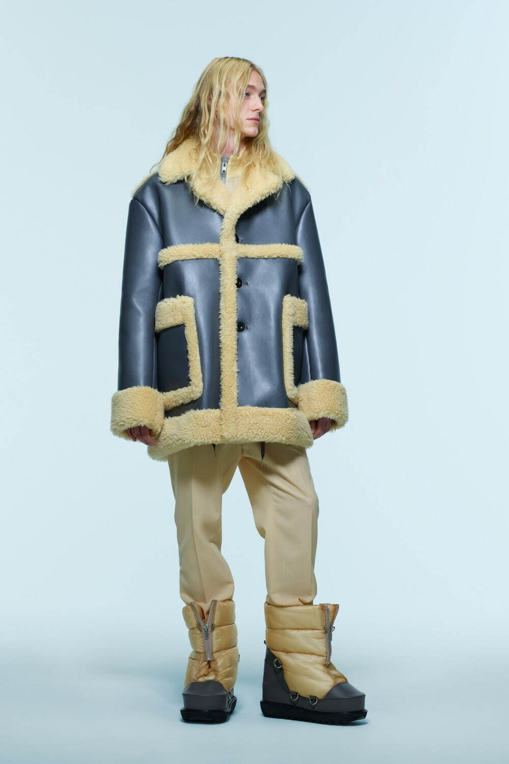 完売22aw sacai Faux Shearling ダウン　ブルゾン