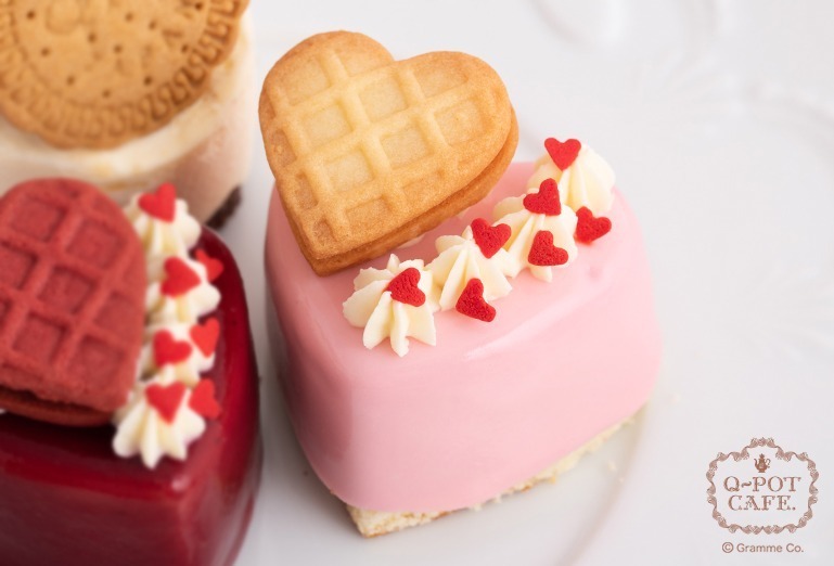 Q-pot CAFE.“ハート型”ムースケーキ＆ビスケットティラミスなど、バレンタインケーキセット｜写真5