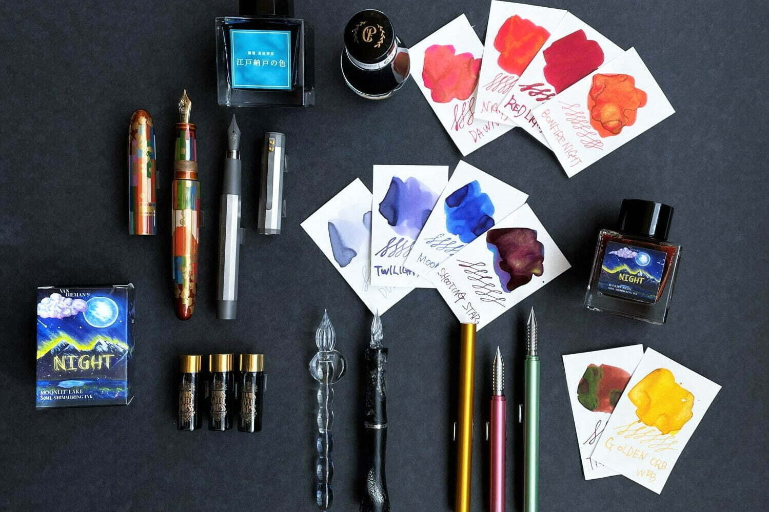 本屋(書店)｜文房具イベント「煌めきのペンフェア」“夜”がテーマのラメ入りインクなど銀座 蔦屋書店に集結