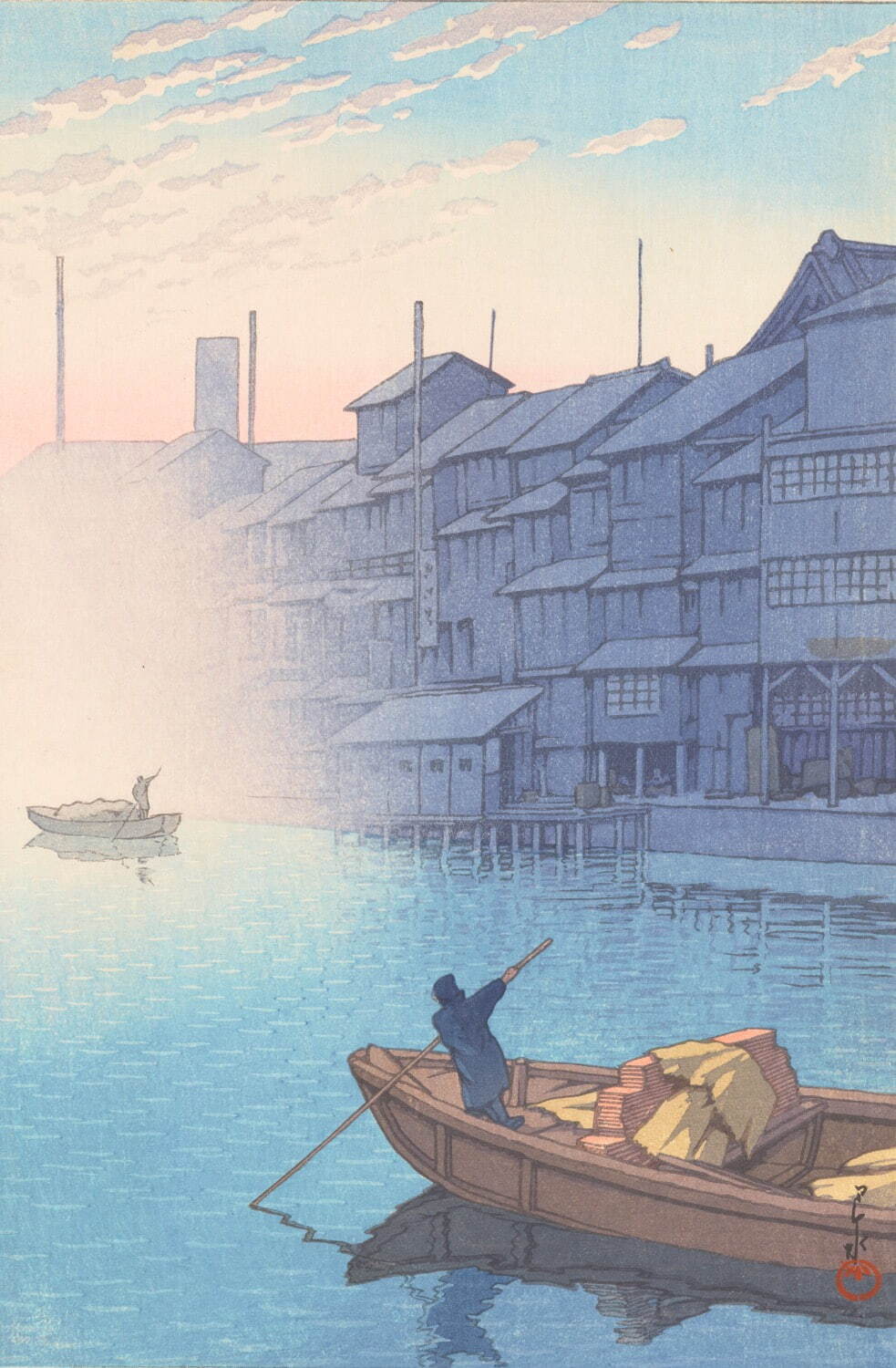 川瀬巴水《大阪道頓堀の朝》1933年 大阪中之島美術館蔵［第1期出品・後期展示 (5月17日〜7月3日)］