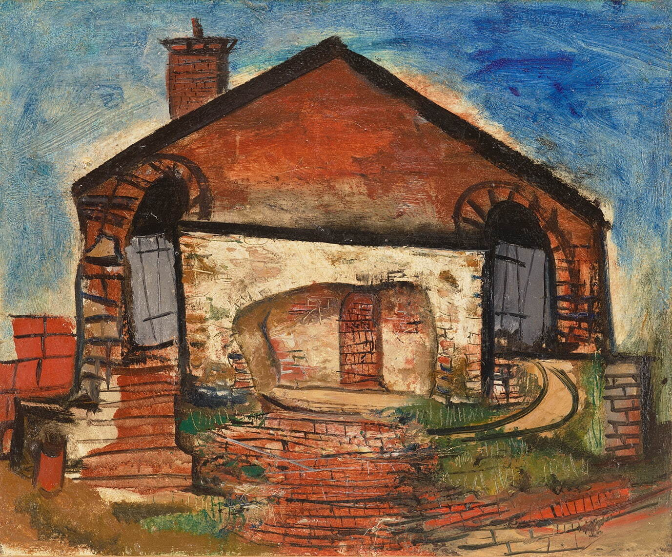 佐伯祐三《煉瓦焼》1928年 大阪中之島美術館