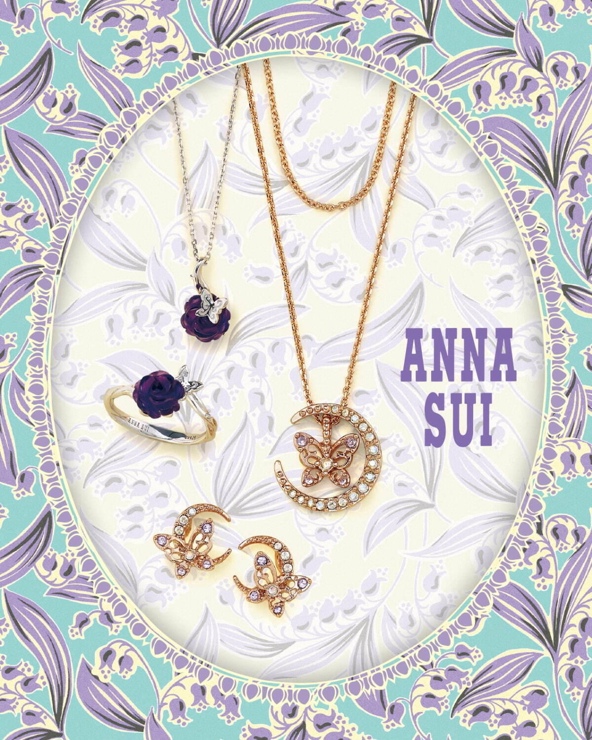 アナスイ ANNA SUI 蝶々 バラ ネックレス